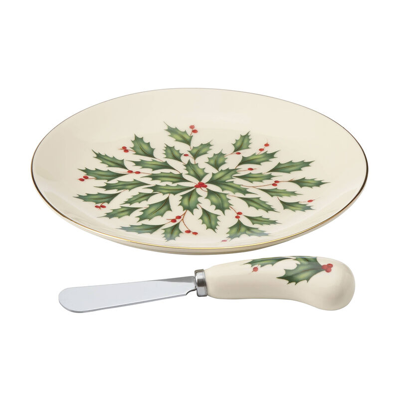 Lenox "Holiday" 2-pc. Porcelain Cheese Plate and Knife Set image number 0