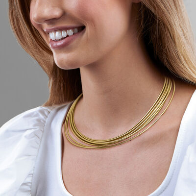 Italian Multi-Strand Flex Necklace with 18kt Gold Over Sterling Clasp