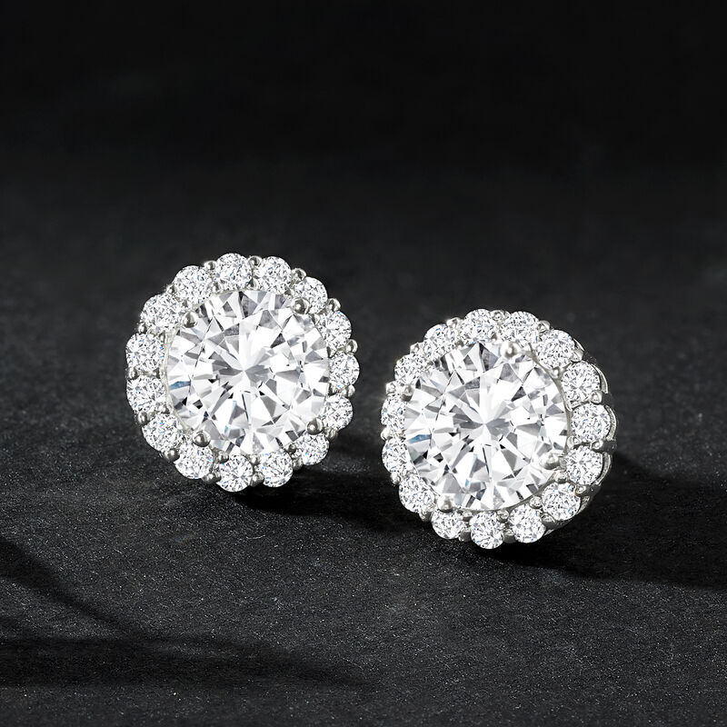 3.60 ct. t.w. CZ Earrings in Sterling Silver  image number 2