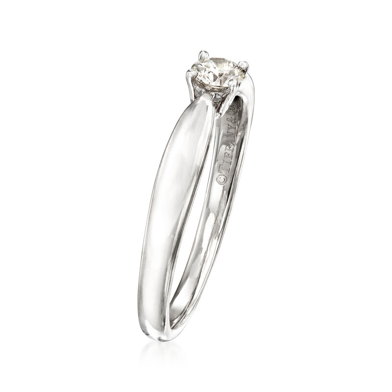 C. 1990 Vintage Tiffany Jewelry .21 Carat Diamond Ring in Platinum. Size 6.5 image number 2