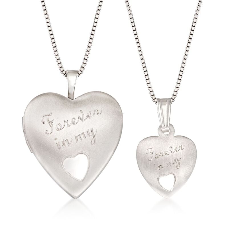 Sterling Silver Mother/Daughter Jewelry Set: Two "Forever in My Heart" Necklaces image number 0