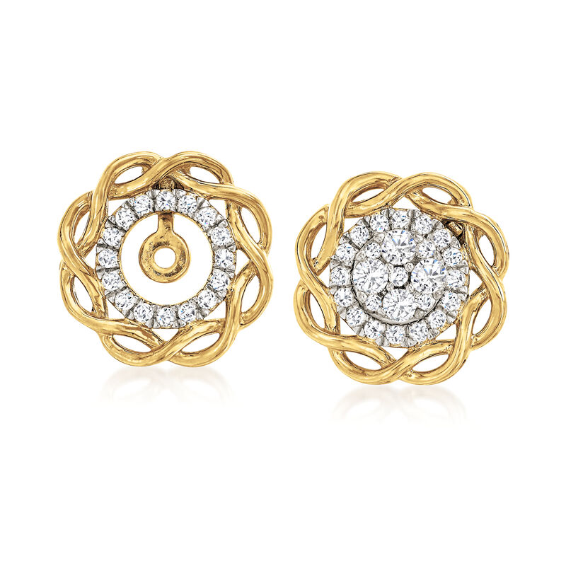 .33 ct. t.w. Diamond Jewelry Set: Stud Earrings and Convertible Earring Jackets in 14kt Yellow Gold image number 4