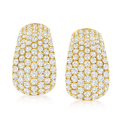 3.00 ct. t.w. Pave Diamond Earrings in 14kt Yellow Gold