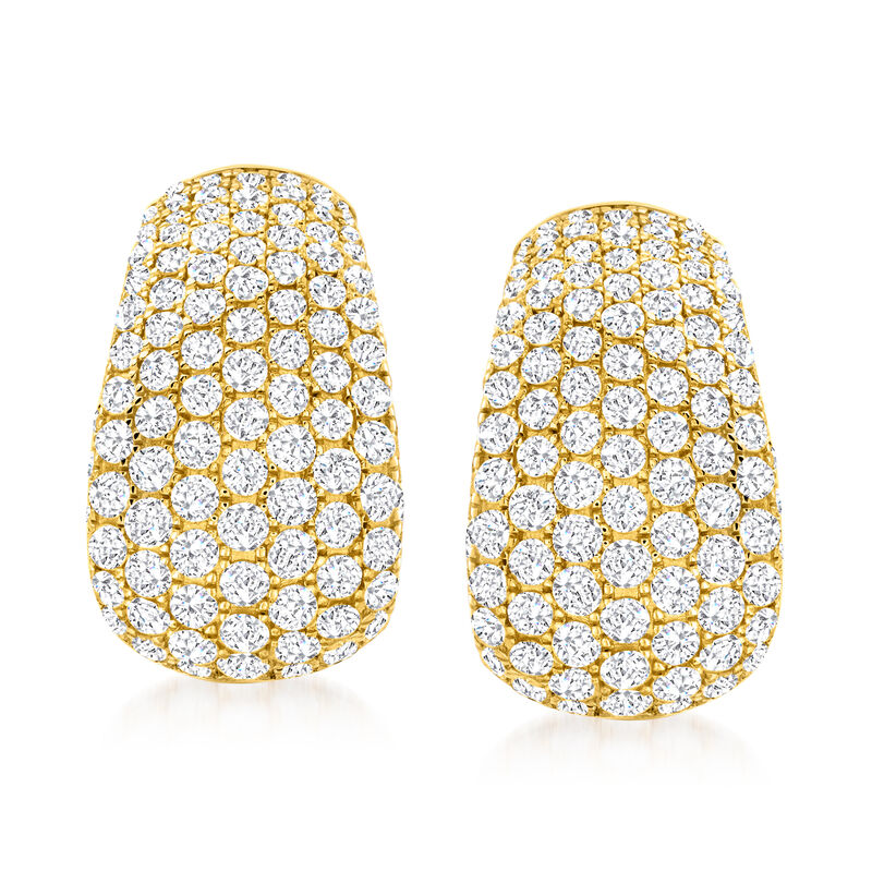 3.00 ct. t.w. Pave Diamond Earrings in 14kt Yellow Gold image number 0