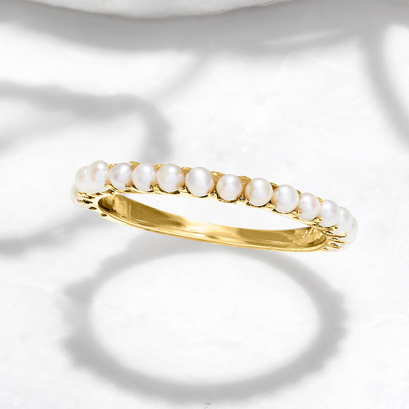 1.5-2mm Cultured Pearl Ring in 14kt Yellow Gold. Size 6 image number 2
