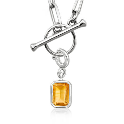 Emerald-Cut Birthstone Charm in Sterling Silver