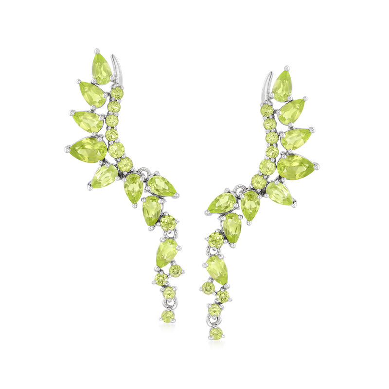 5.40 ct. t.w. Peridot Drop Earrings in Sterling Silver image number 0