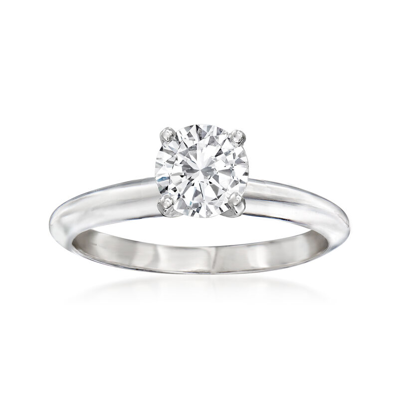.75 Carat Certified Diamond Solitaire Ring in 14kt White Gold. Size 6 image number 0