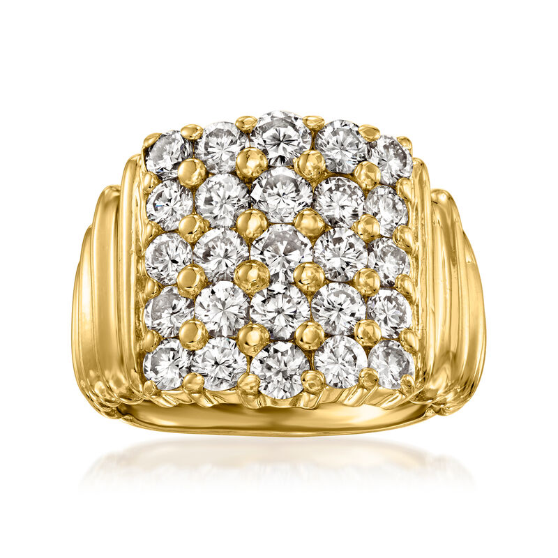 C. 1980 Vintage Jose Hess 3.00 ct. t.w. Diamond Ring in 18kt Yellow Gold image number 0