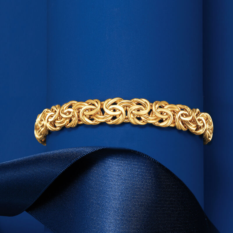 14kt Yellow Gold Byzantine Bracelet image number 4