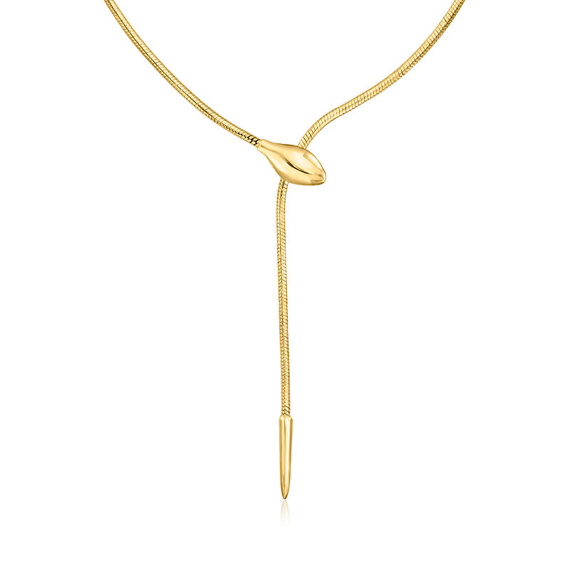 18kt Gold Vermeil Snake Lariat Necklace image number 0