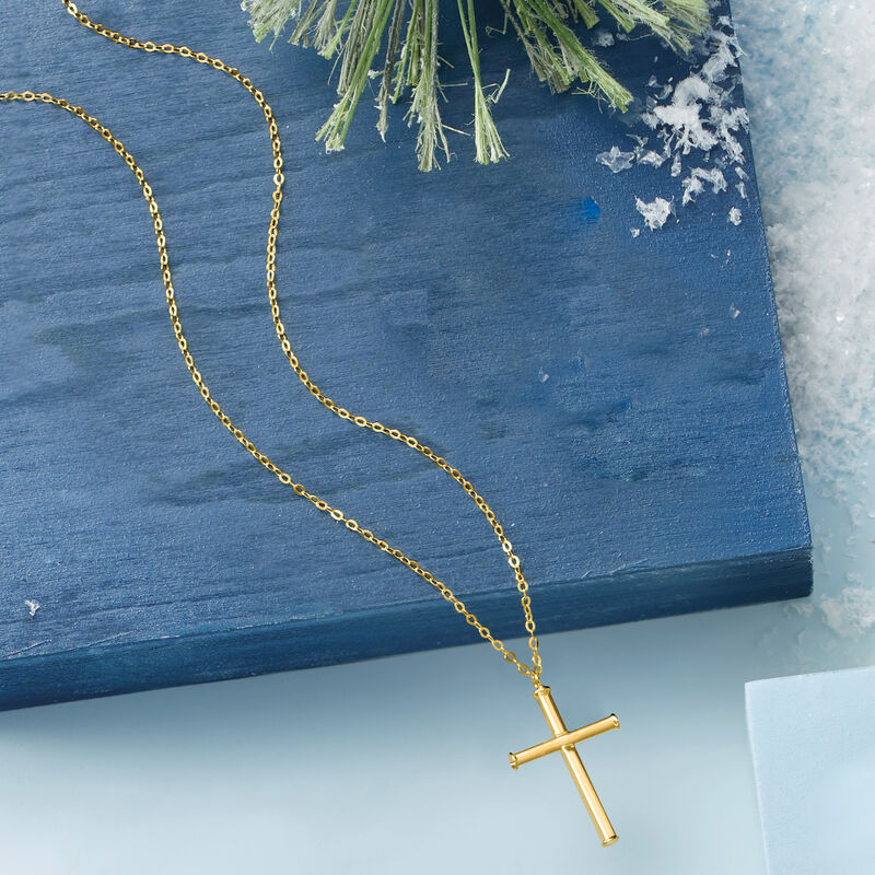 Italian 14kt Yellow Gold Cross Necklace image number 2