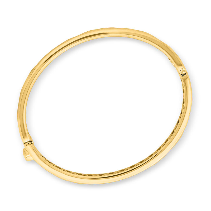 Italian 14kt Yellow Gold Brushed Bangle Bracelet. 7" image number 1