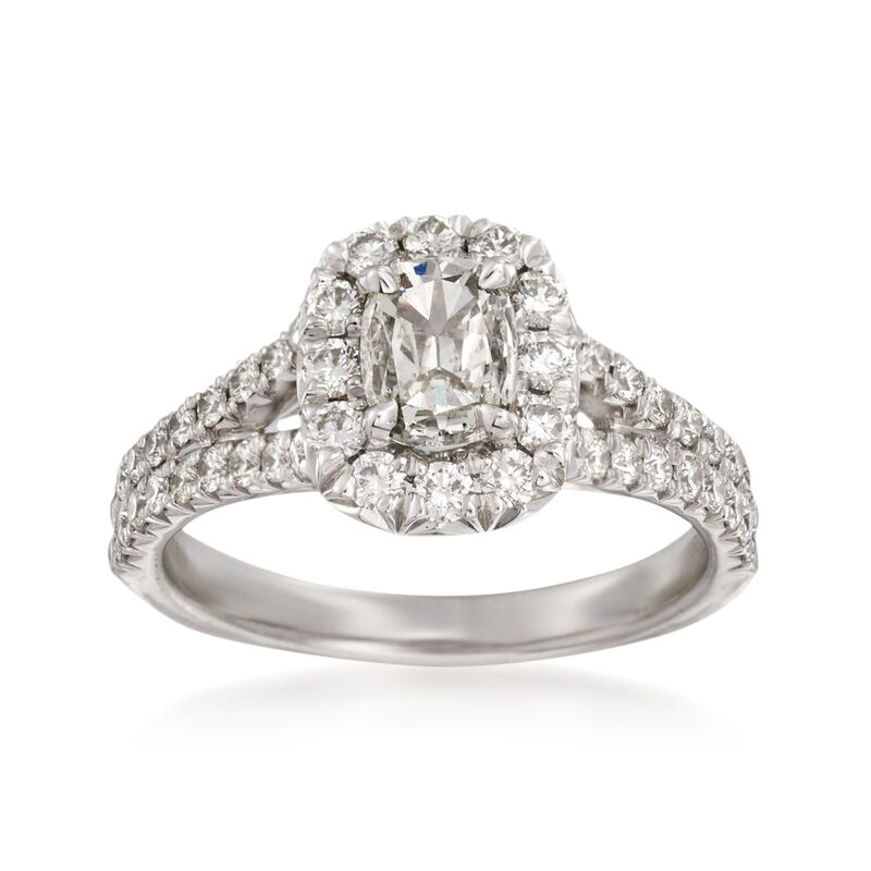 Henri Daussi 1.17 ct. t.w. Diamond Engagement Ring in 18kt White Gold image number 0