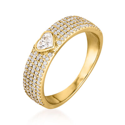 .70 ct. t.w. Diamond Heart Ring in 14kt Yellow Gold