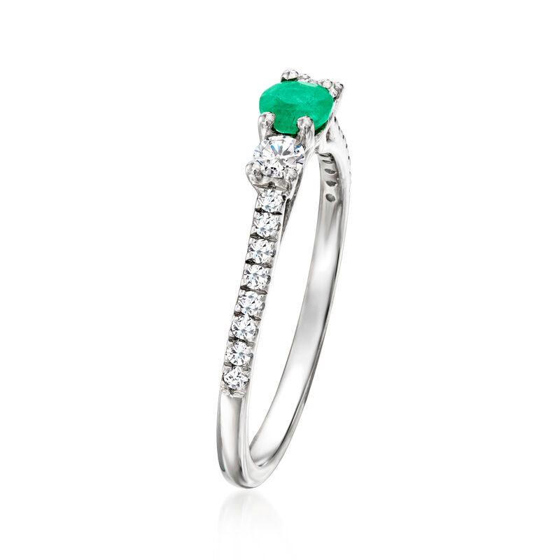 .20 Carat Emerald Ring with .30 ct. t.w. Lab-Grown Diamonds in Platinum image number 2