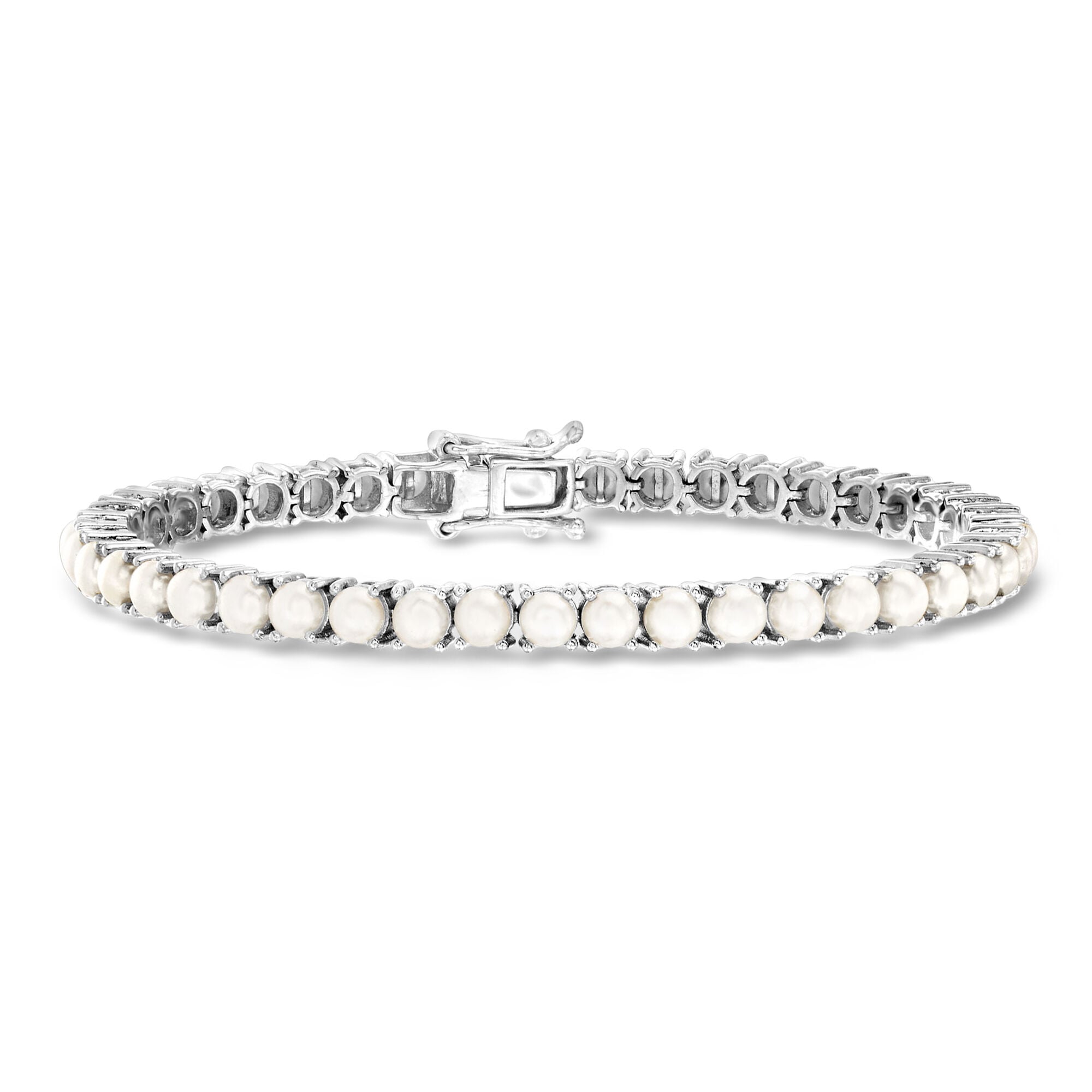 4mm Cultured Pearl Tennis Bracelet in Sterling Silver | Ross Simons