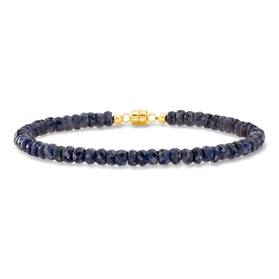 30.00 ct. t.w. Sapphire Bead Bracelet with 14kt Yellow Gold Magnetic Clasp