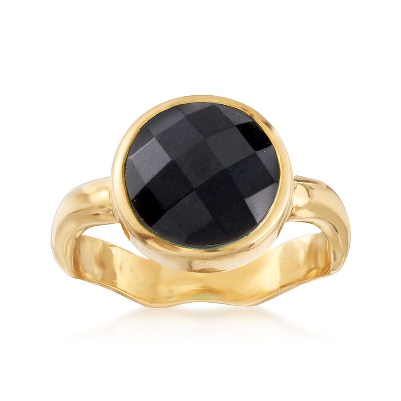 Black Onyx Ring in 18kt Gold Over Sterling image number 0