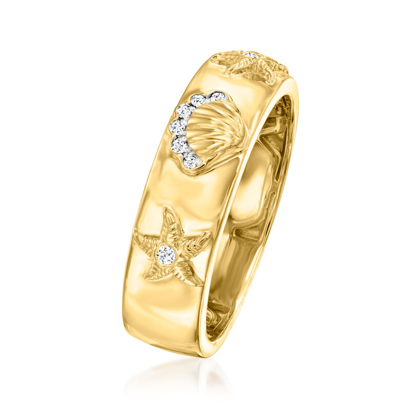 Diamond Sea Life Ring in 18kt Gold Over Sterling image number 2