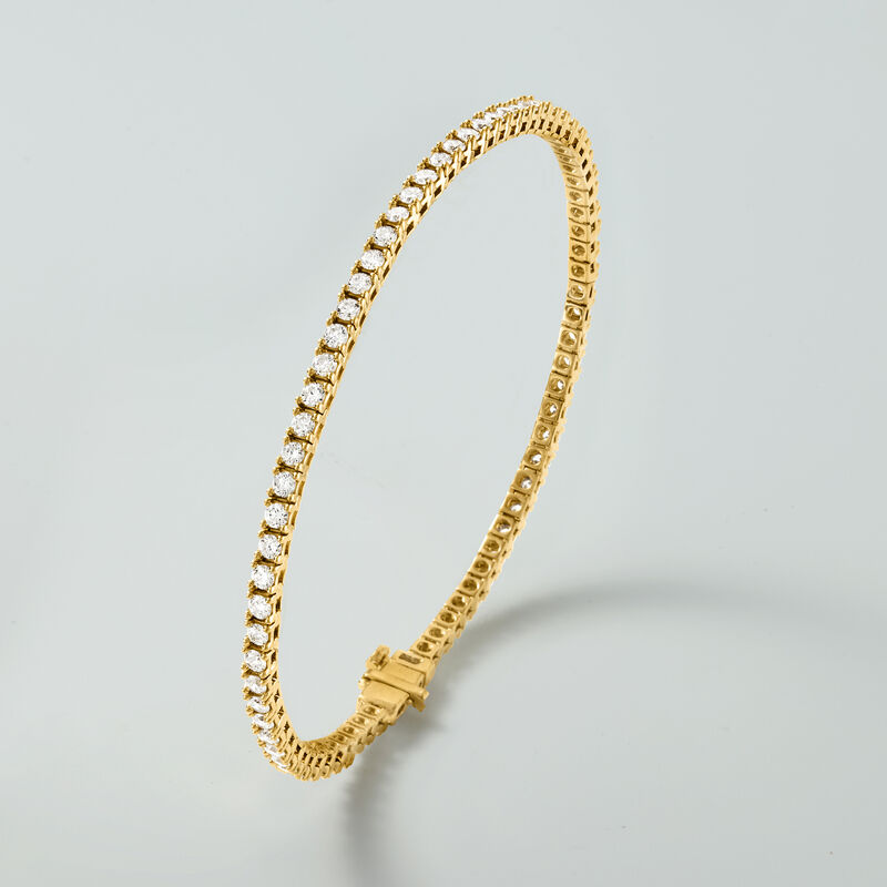 3.00 ct. t.w. Lab-Grown Diamond Tennis Bracelet in 18kt Gold Over Sterling image number 3