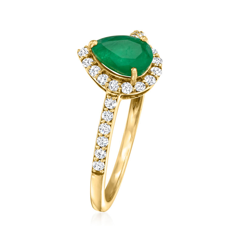 .80 Carat Emerald and .25 ct. t.w. Diamond Ring in 18kt Gold image number 2