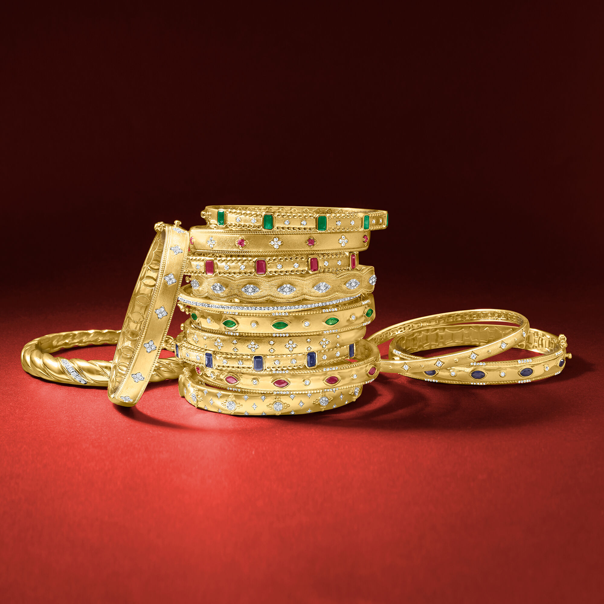 高い品質 t.w. ct. 1.50 Ruby Bracelet Bangle Diamond t.w. ct. .15 and アクセサリー