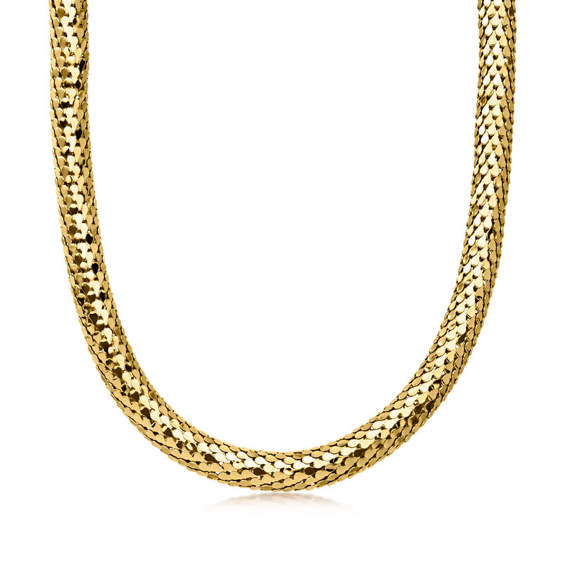 Italian 14kt Yellow Gold-Plated Scale-Pattern Necklace image number 0