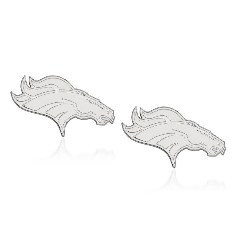 14kt White Gold NFL Denver Broncos Extra Small Stud Earrings image number 0