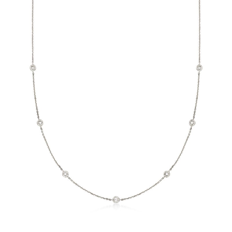 .20 ct. t.w. Diamond Station Necklace in 14kt White Gold image number 0