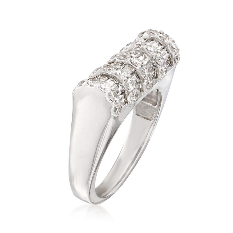 1.74 ct. t.w. Baguette and Round Diamond Ring in 14kt White Gold image number 2
