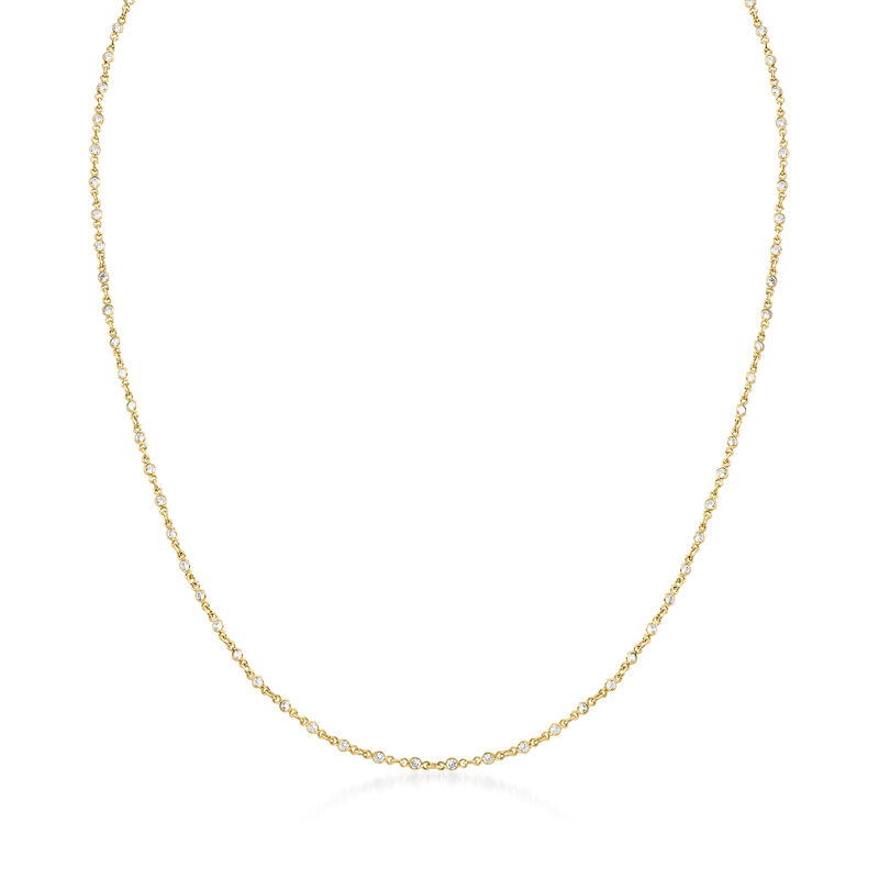 2-In-1 CZ Necklace and Eyeglass Chain in 18kt Gold Over Sterling image number 0