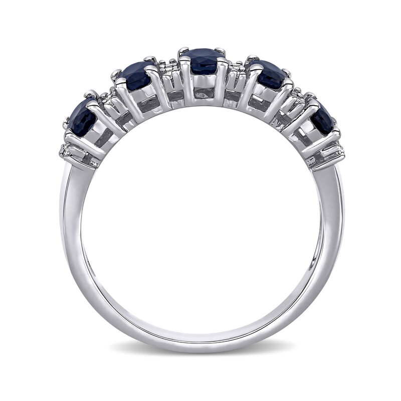 1.50 ct. t.w. Sapphire and .16 ct. t.w. Diamond Ring in 14kt White Gold image number 1