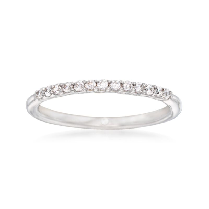 Gabriel Designs .16 ct. t.w. Diamond Wedding Band in 14kt White Gold image number 0