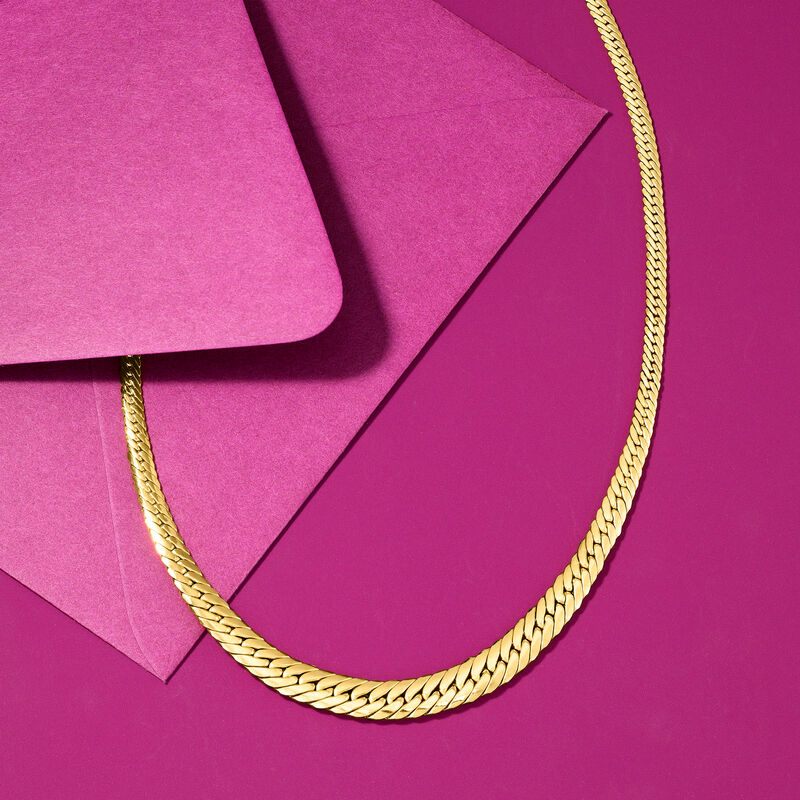 Italian 18kt Yellow Gold Graduated Cuban-Link Necklace image number 2