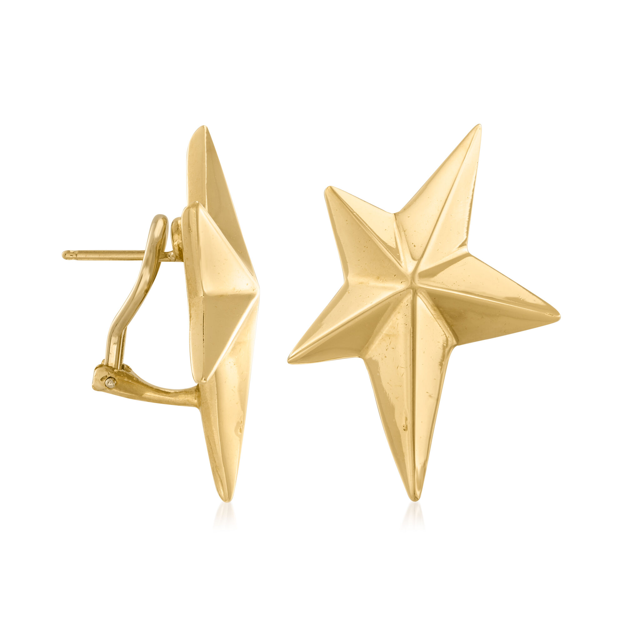 ピアス VINTAGE HOLLYWOOD Smooth Volume Earrings 5BNY507 C. 1983 Vintage Angela Cummings 18kt Yellow Gold Star Earrings