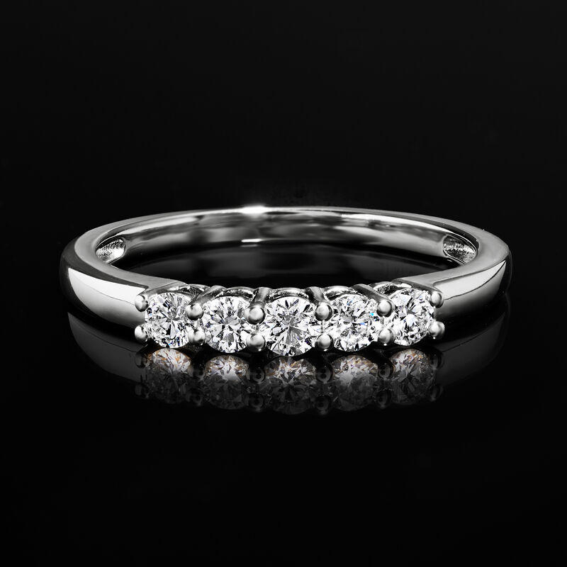 .50 ct. t.w. Lab-Grown Diamond Five-Stone Ring in Sterling Silver image number 3