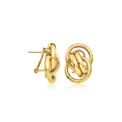 14kt Yellow Gold Interlocking-Circle Earrings