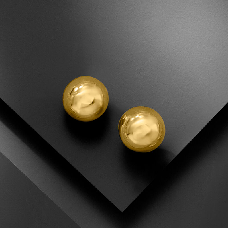 8mm 14kt Yellow Gold Ball Stud Earrings image number 4