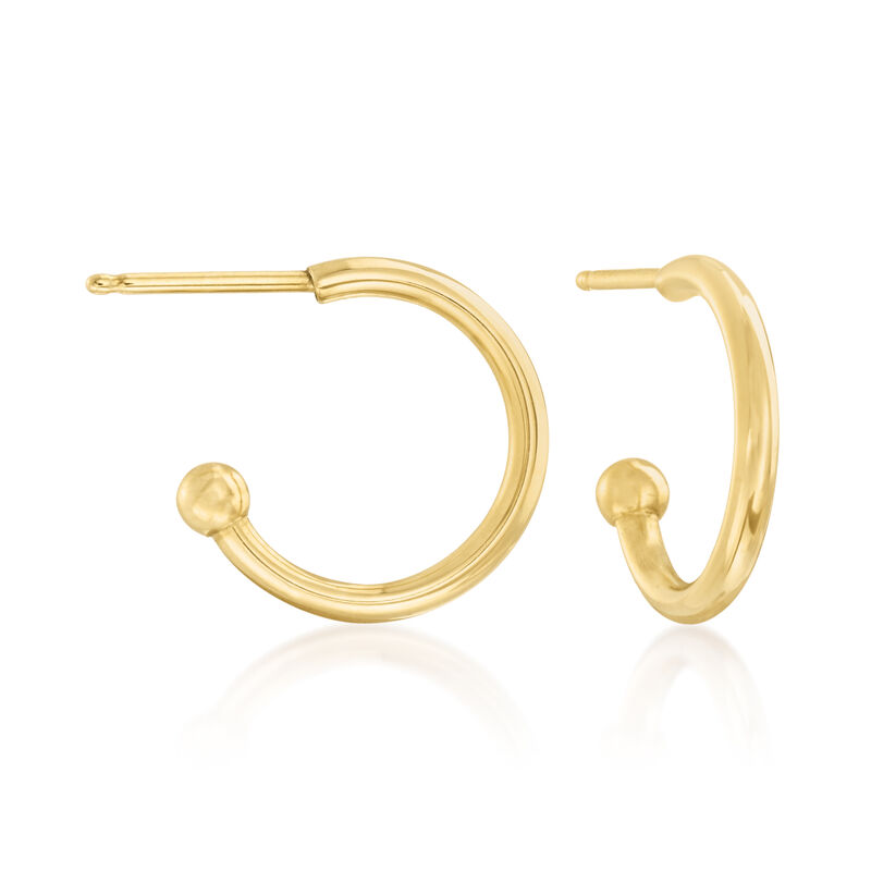 Floating Opal Removable Hoop Drop Earrings in 14kt Yellow Gold image number 3