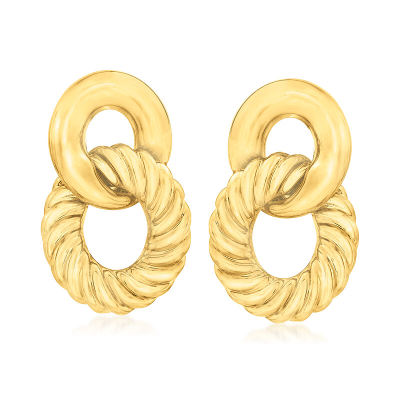 Italian Andiamo 14kt Yellow Gold Over Resin Drop Earrings image number 0