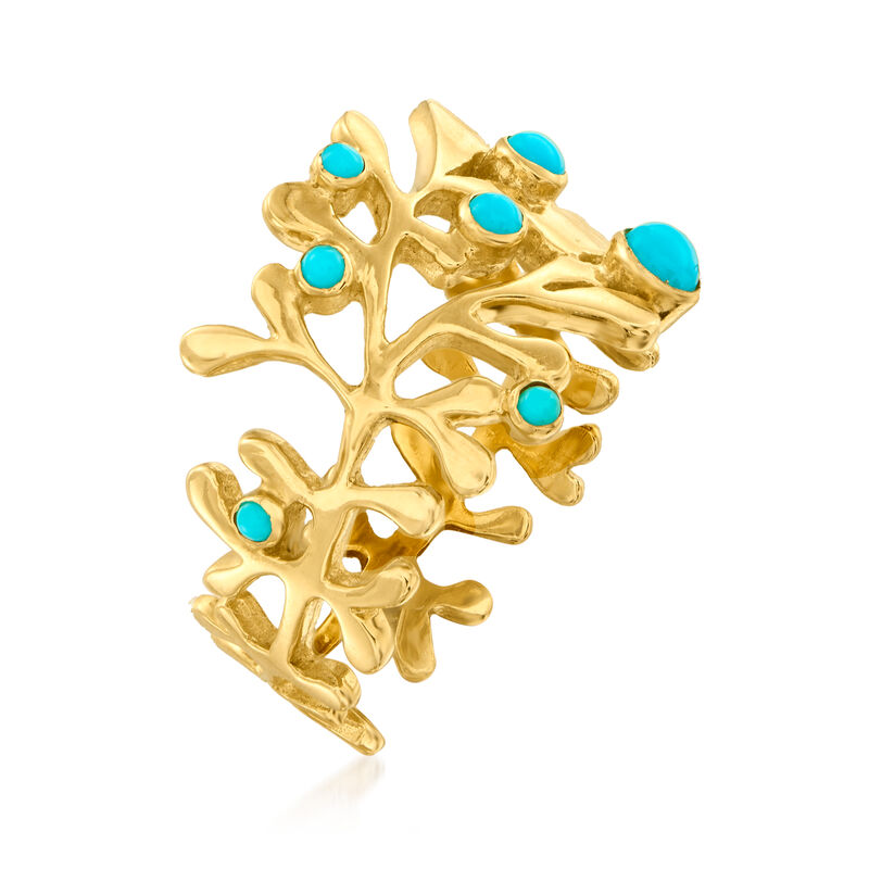 Turquoise Reef Ring in 18kt Gold Over Sterling image number 2