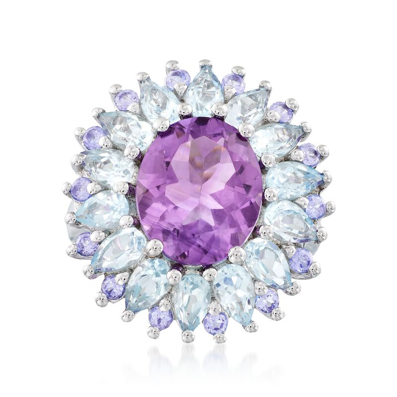 7.70 ct. t.w. Multi-Stone Ring in Sterling Silver image number 0