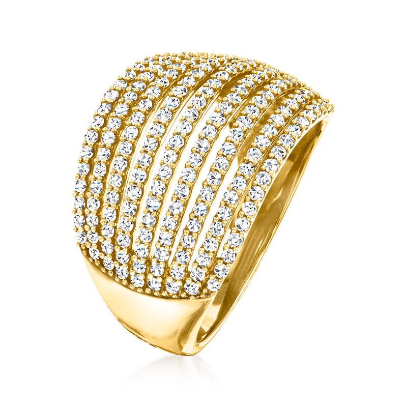 1.00 ct. t.w. Diamond Multi-Row Ring in 18kt Gold Over Sterling image number 2