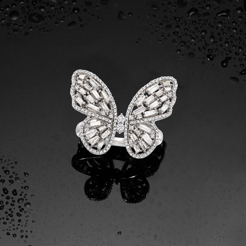 1.00 ct. t.w. Diamond Butterfly Ring in 14kt White Gold image number 3