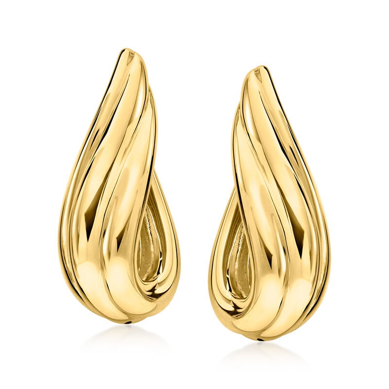 Italian 18kt Gold Over Sterling Swirled Drop Earrings  image number 0