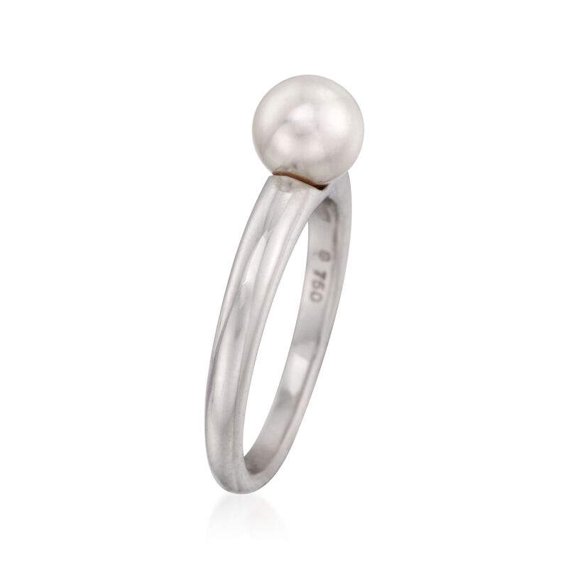 Mikimoto 6.5mm A+ Akoya Pearl Ring in 18kt White Gold     image number 2
