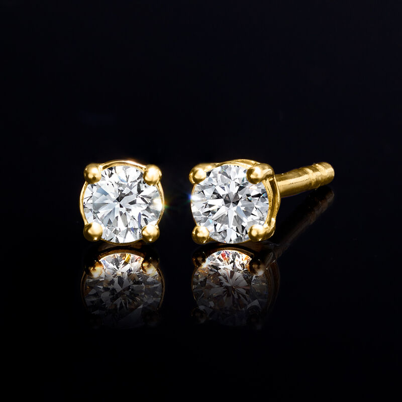 .15 ct. t.w. Lab-Grown Diamond Stud Earrings in 18kt Gold Over Sterling  image number 2