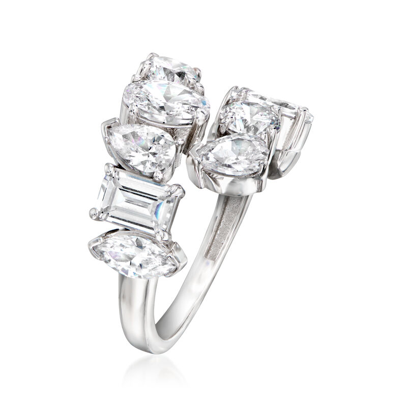 5.00 ct. t.w. Multi-Shaped CZ Bypass Ring in Sterling Silver image number 2