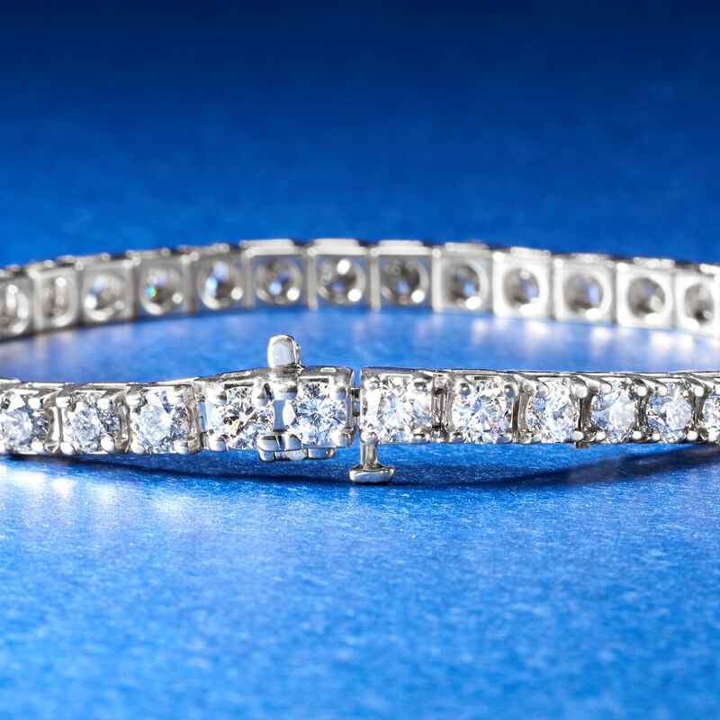 10.00 ct. t.w. Diamond Tennis Bracelet in 14kt White Gold image number 4